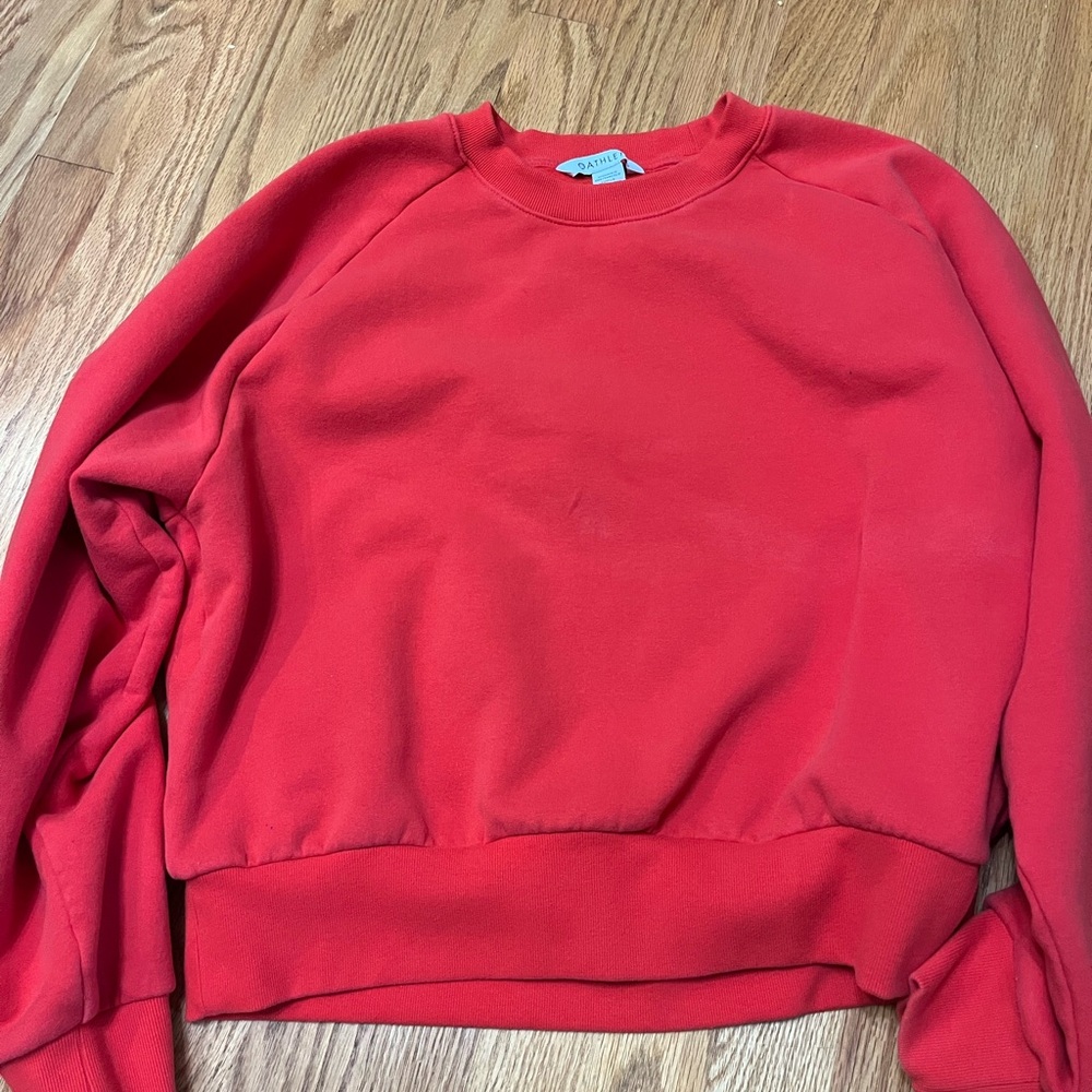 Athleta Vibrant Red Crewneck Top